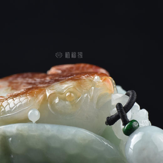 【五子登科】带皮白翡飘绿把玩件  BW301056 商品图3