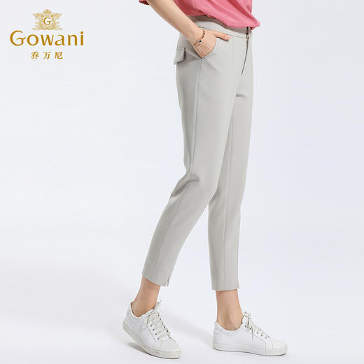乔万尼休闲裤子女夏季时尚修身显瘦纯色薄款小脚九分裤EN2F586 商品图3