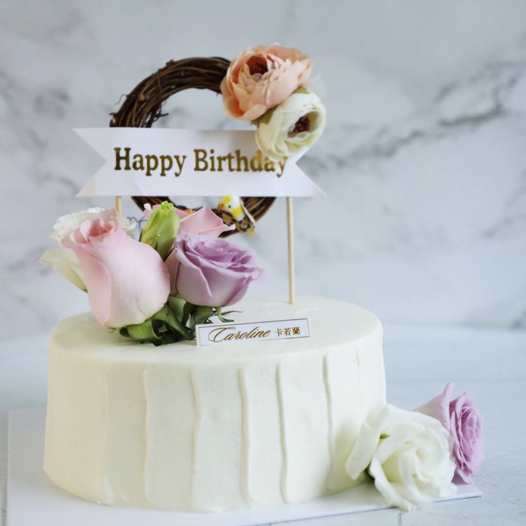 鲜花奶油蛋糕