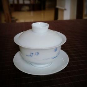 一白画瓷----盖碗