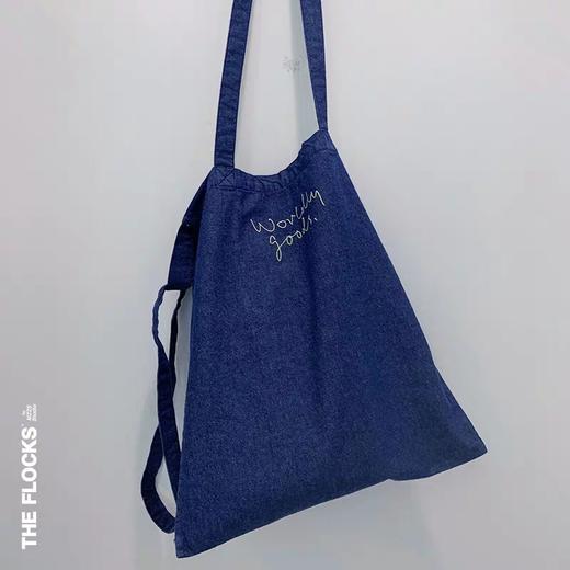 THE FLOCKS 环保购物包单肩布袋包女牛仔蓝 GZ1901001a 商品图1