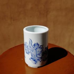 一白画瓷----笔筒