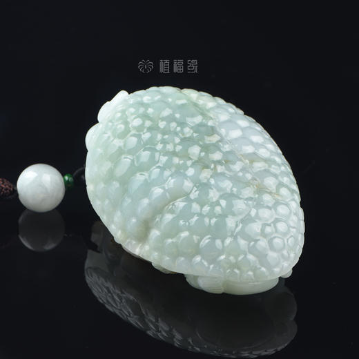 【五子登科】带皮白翡飘绿把玩件  BW301056 商品图5