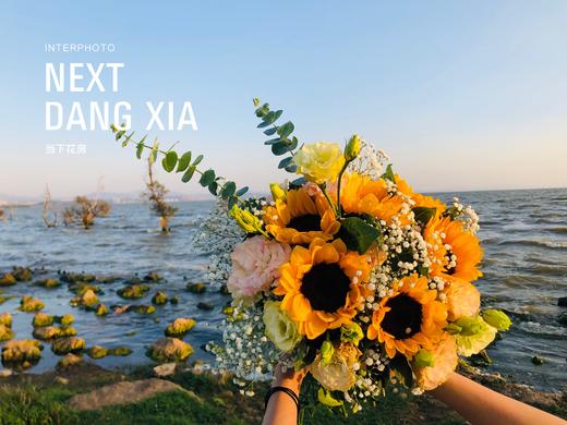 【莉莉安】】小花向日葵6  绿色洋桔梗6朵  尤加利叶2支  送满天星随机2支（夏木设计） 商品图4