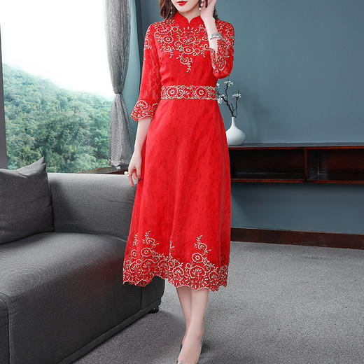 YFN-19015复古风蕾丝连衣裙TZW 商品图3