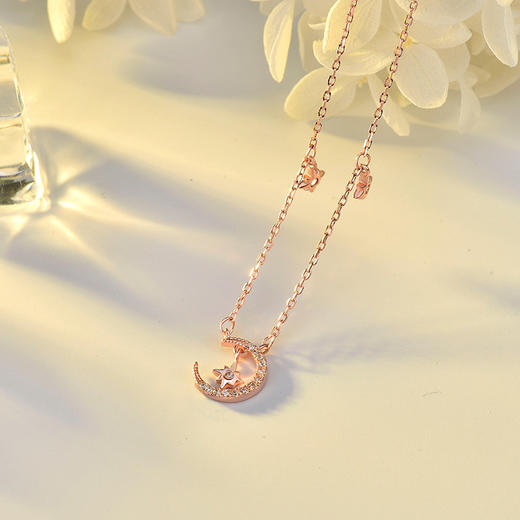 LMSS-s925纯银星月项链潮时尚锁骨网红仙女项链TZW 商品图2