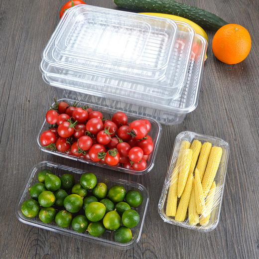 喇叭花一次性塑料托盘超市水果蔬菜包装盒透明餐盒生鲜托盘100个 商品图2