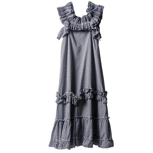 米兰宣言 特●q1826 文艺大码露肩细格花边多层塔裙