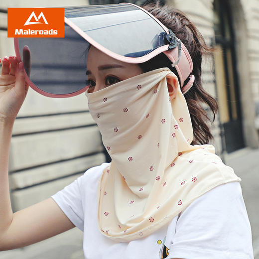 夏季挂耳防晒面罩冰丝遮脸面纱小围脖面巾脖套薄款全脸女 商品图1
