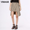 VIMAGE纬漫纪商场同款女装春夏新品系带收腰修身半裙中裙V706312 商品缩略图0