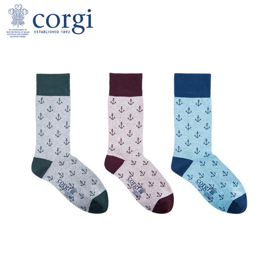 英国CORGI·夏季新款男士轻棉薄款中筒袜时尚休闲运动袜子 商品图1