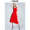 vimage纬漫纪法式洋装露肩晚小礼服裙后背深V红色连衣裙V1177704 商品缩略图2