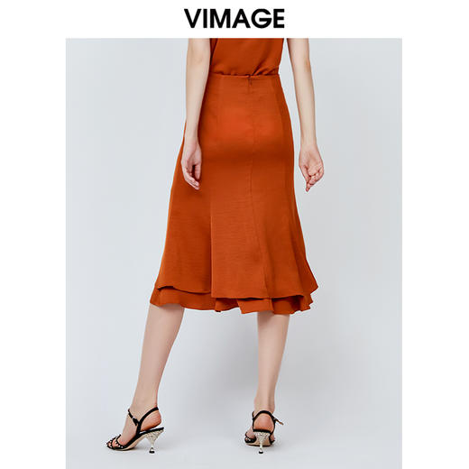 vimage纬漫纪优雅百搭半身裙中长款适合胯大腿粗的裙子夏V1106712 商品图3