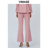 vimage纬漫纪新款春季韩版蒲粉百搭高腰垂感九分微喇裤休闲裤V1105711 商品缩略图3