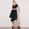 VIMAGE纬漫纪夏季新款女装V领短袖不对称裙摆中长款连衣裙V707393 商品缩略图2