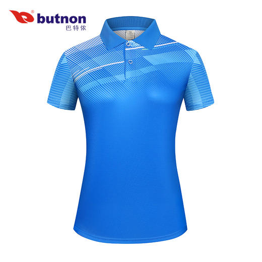 9114巴特侬 butnon 运动t恤排汗透气速干短袖运动polo衫翻领有领针织女装羽毛球服团购 商品图5