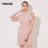 VIMAGE纬漫纪夏季女装雪纺飞飞袖抽皱直筒连衣裙中裙夏V907587 商品缩略图0