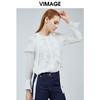 vimage纬漫纪雪纺衬衫女设计感小众红色衬衣女新款长袖上衣V1109712 商品缩略图0