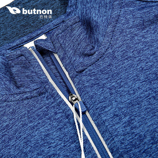 9115巴特侬 butnon 夏季新品运动t恤男短袖立领拉链针织体恤速干排汗跑步训练运动服 商品图5