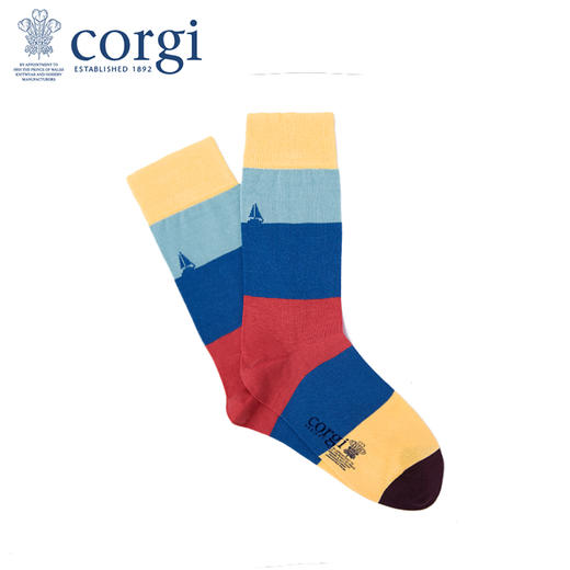 英国CORGI·秋冬季男女同款轻棉长袜中筒袜休闲运动条纹袜子 商品图0