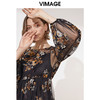 VIMAGE纬漫纪春装款女高腰长袖网纱蕾丝很仙的法国小众连衣裙V1107703 商品缩略图0