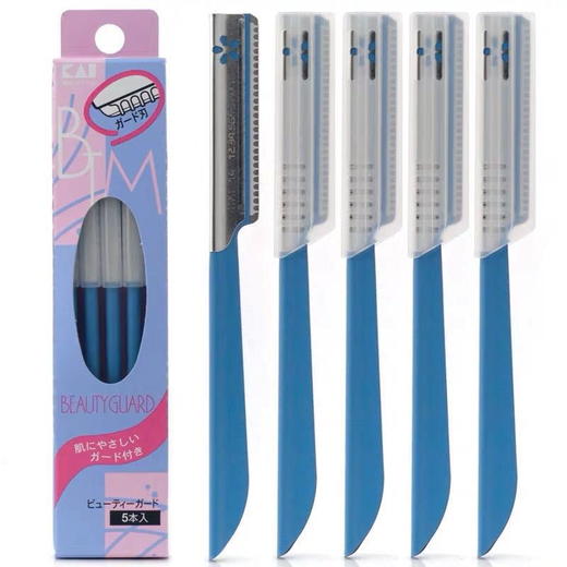 日本 贝印修眉刀5个装-蓝 商品图2