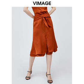 vimage纬漫纪优雅百搭半身裙中长款适合胯大腿粗的裙子夏V1106712