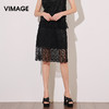 VIMAGE纬漫纪夏季女装蕾丝镂空直筒包臀半裙半身裙短裙女V906502 商品缩略图0