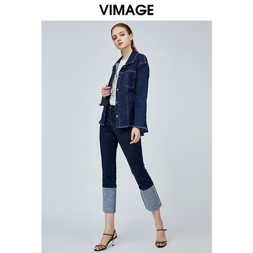 vimage纬漫纪春季韩版女装设计师品牌丹宁牛仔短时尚外套V1103701 商品图1