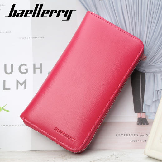 新款防磁女士钱包RFID多卡位拉链手拿包TZW 商品图3