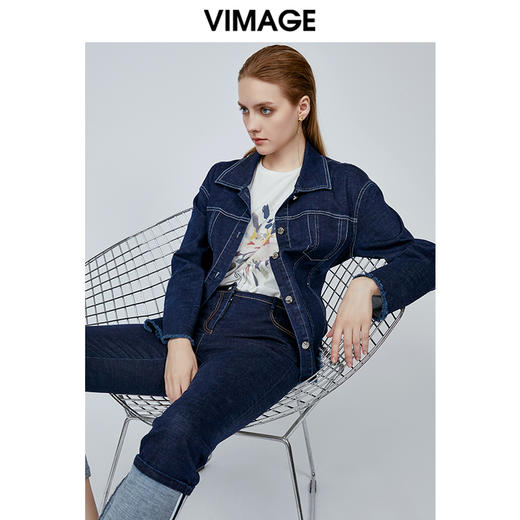 vimage纬漫纪春季韩版女装设计师品牌丹宁牛仔短时尚外套V1103701 商品图0