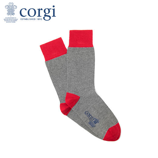 英国CORGI·秋冬季男女同款新款轻棉条纹袜商务精英袜子透气中筒袜 商品图0
