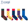 英国CORGI·春夏新款男士时尚波点轻棉中筒袜进口休闲运动袜子 商品缩略图1