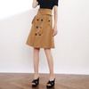 VIMAGE纬漫纪品牌女装秋款大码休闲半身裙女高腰英伦系带中裙V906506 商品缩略图3