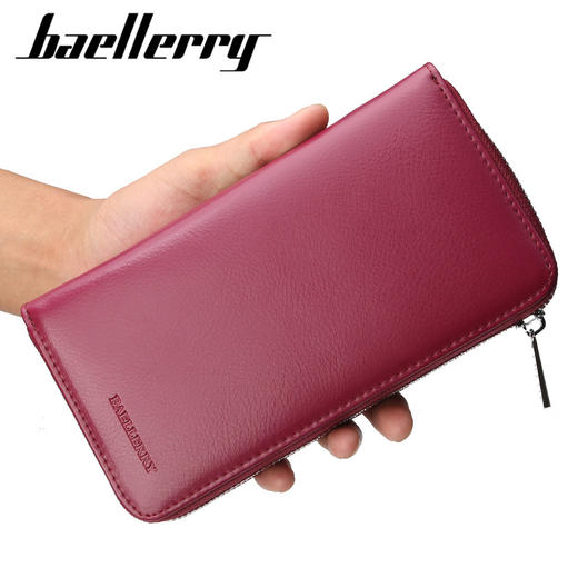 新款防磁女士钱包RFID多卡位拉链手拿包TZW 商品图4