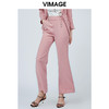 vimage纬漫纪新款春季韩版蒲粉百搭高腰垂感九分微喇裤休闲裤V1105711 商品缩略图2