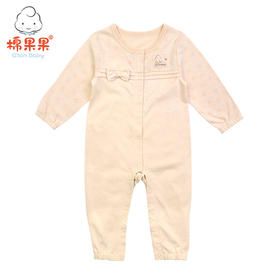 棉果果春秋款新疆彩棉男童女童 对开连体衣M121722119005