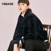 VIMAGE纬漫纪品牌女装冬季新款时尚方领绵羊皮保暖皮衣女V1093601 商品缩略图0