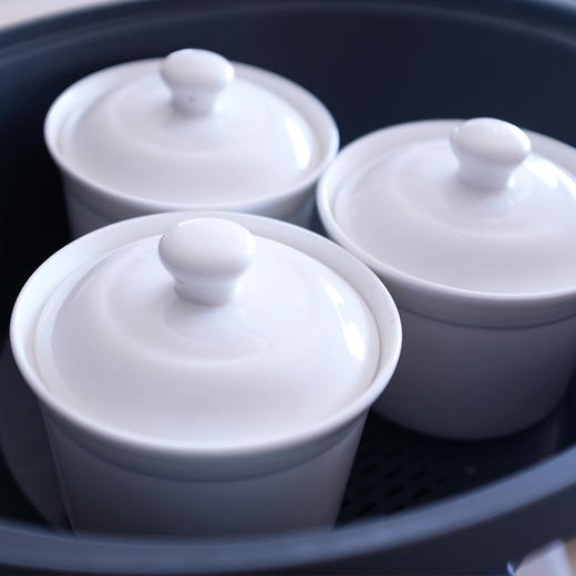 美善品用骨瓷炖盅燕窝排骨蛋米饭炖盅陶瓷纯白带盖 商品图2