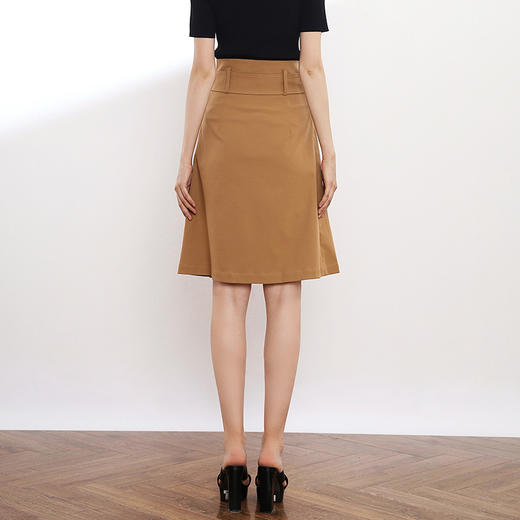 VIMAGE纬漫纪品牌女装秋款大码休闲半身裙女高腰英伦系带中裙V906506 商品图4