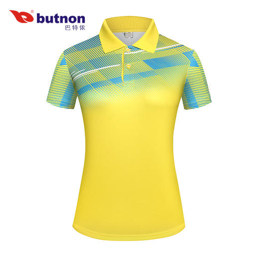 9114巴特侬 butnon 运动t恤排汗透气速干短袖运动polo衫翻领有领针织女装羽毛球服团购 商品图7