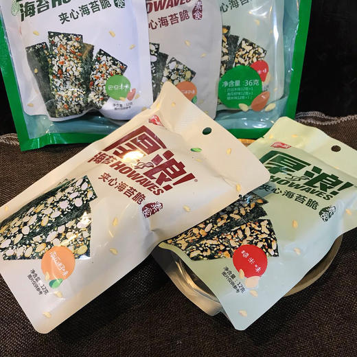 【休闲零食】阿一波即食夹心海苔 3合1量贩装36克/袋(12克*3小包)