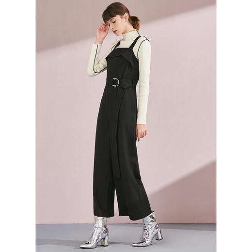VIMAGE纬漫纪品牌女装冬季时尚百搭吊带连体裤高腰长裤V1007635 商品图1