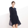 VIMAGE纬漫纪秋季女装衬衫领长袖拼接披肩雪纺连衣裙中裙V9075103 商品缩略图3