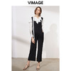 VIMAGE纬漫纪春季黑色商务时尚显瘦V领肩带连体裤V1107715 商品缩略图1