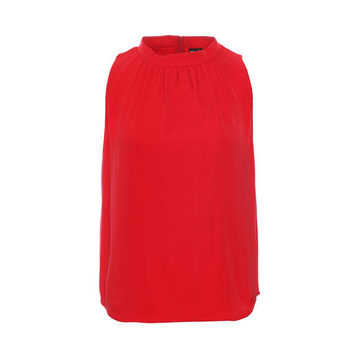 vimage纬漫纪夏季设计感小众轻熟气质无袖红色雪纺上衣女V1113707 商品图4