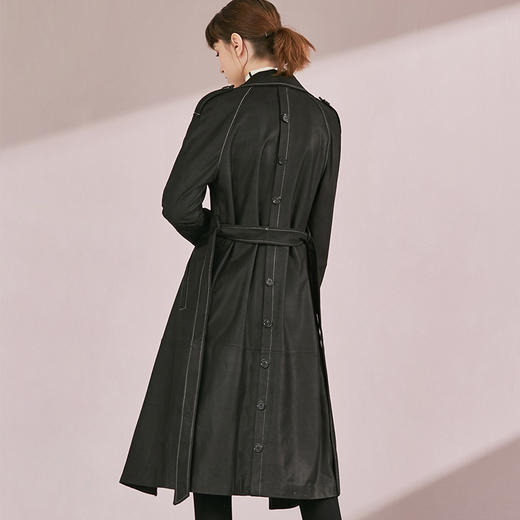 VIMAGE纬漫纪品牌女装冬季时尚修身西装领绵羊皮保暖皮衣V1093602 商品图4