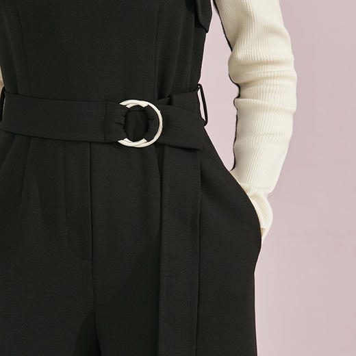 VIMAGE纬漫纪品牌女装冬季时尚百搭吊带连体裤高腰长裤V1007635 商品图3