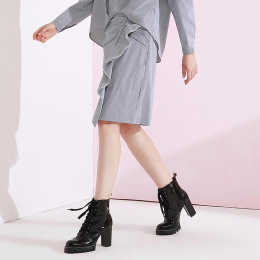 VIMAGE纬漫纪秋季荷叶边不规则裙拼接气质百搭半身裙V1006601 商品图2