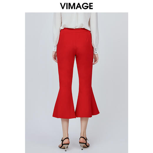 vimage纬漫纪新款夏季百搭高腰显瘦洋气九分裤微喇裤休闲裤女V1105709 商品图7